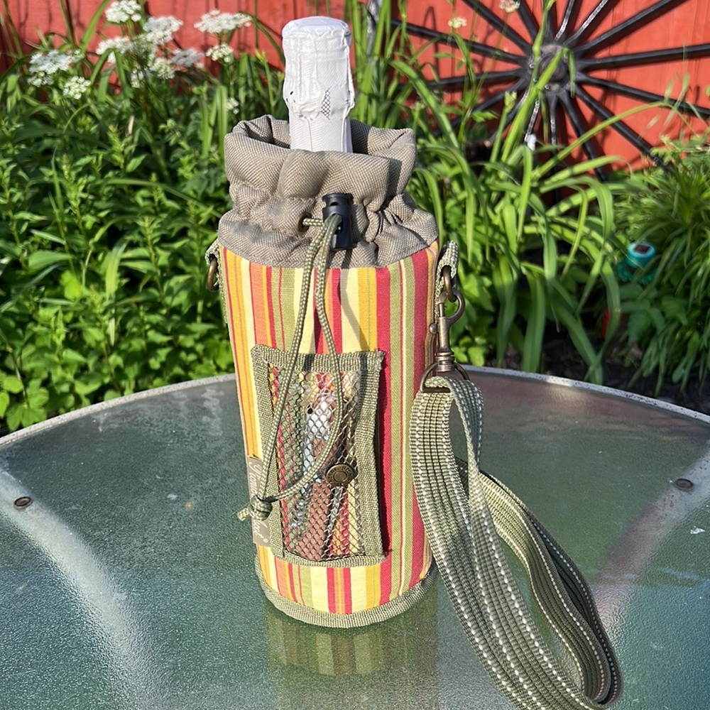 PICNIC at ASCOT Vintage Detachable Insulated WINE BOTTLE HOLDER w/ Strap